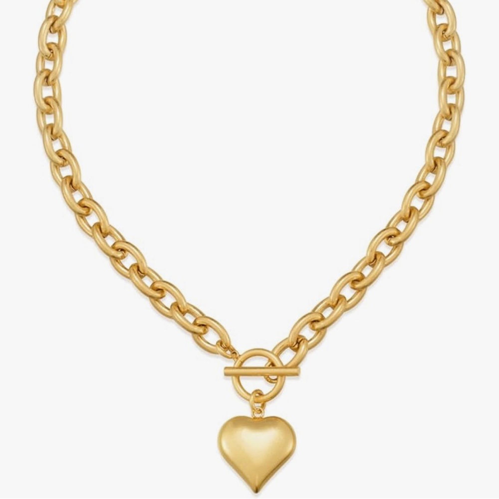 Chunky Heart Gold plated Necklace